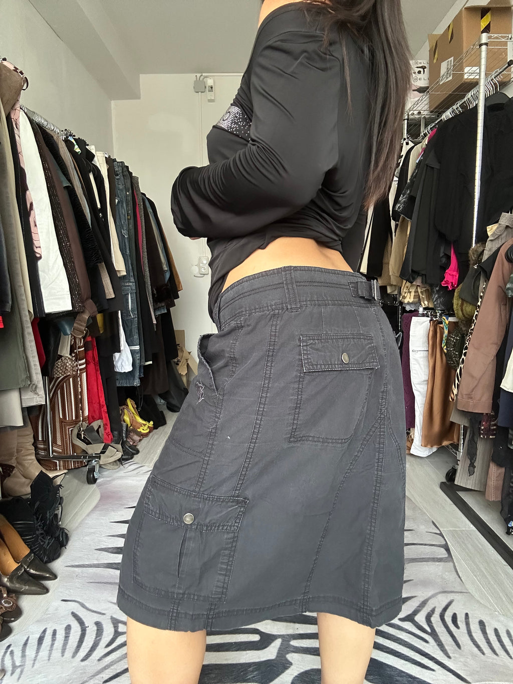 Cargo midi skirt