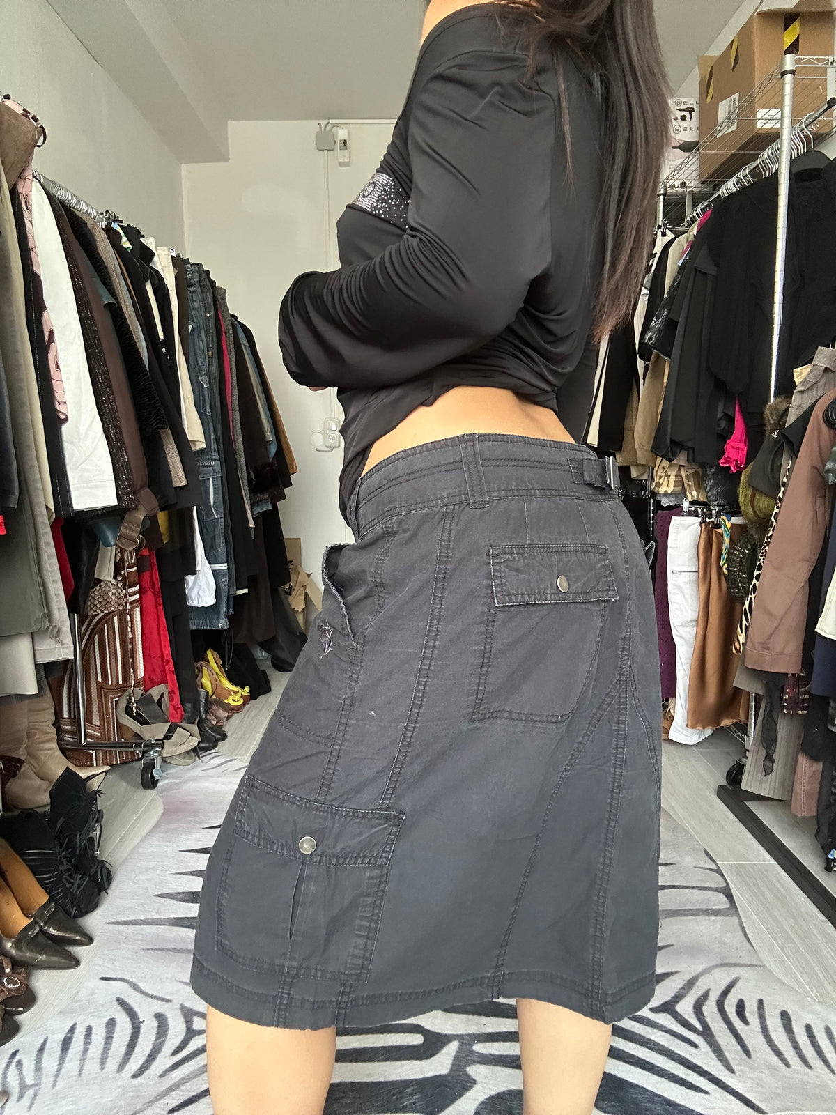 Cargo midi skirt