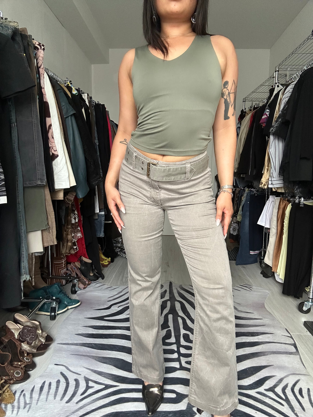Pants with belt included