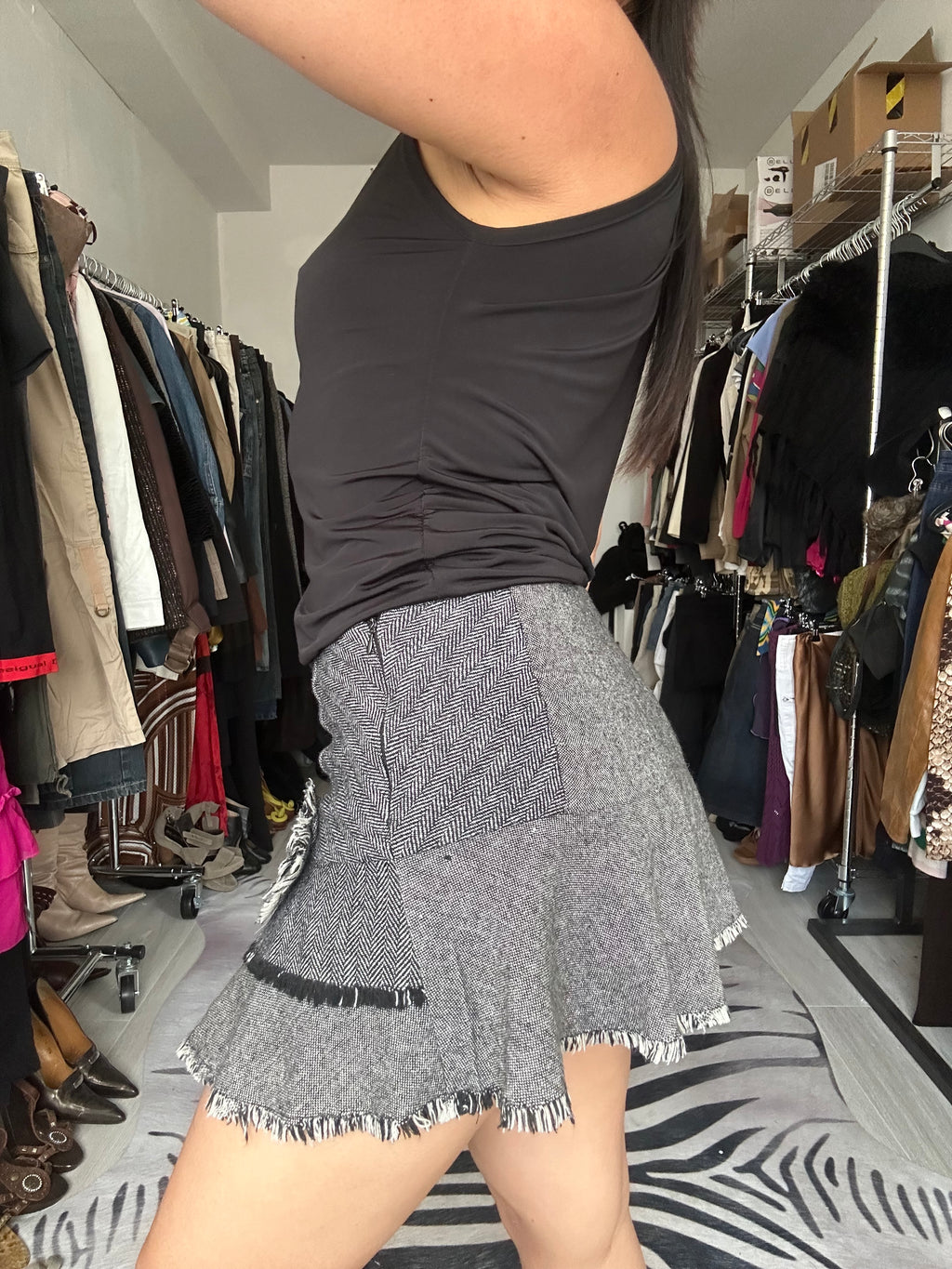 Mini wool skirt