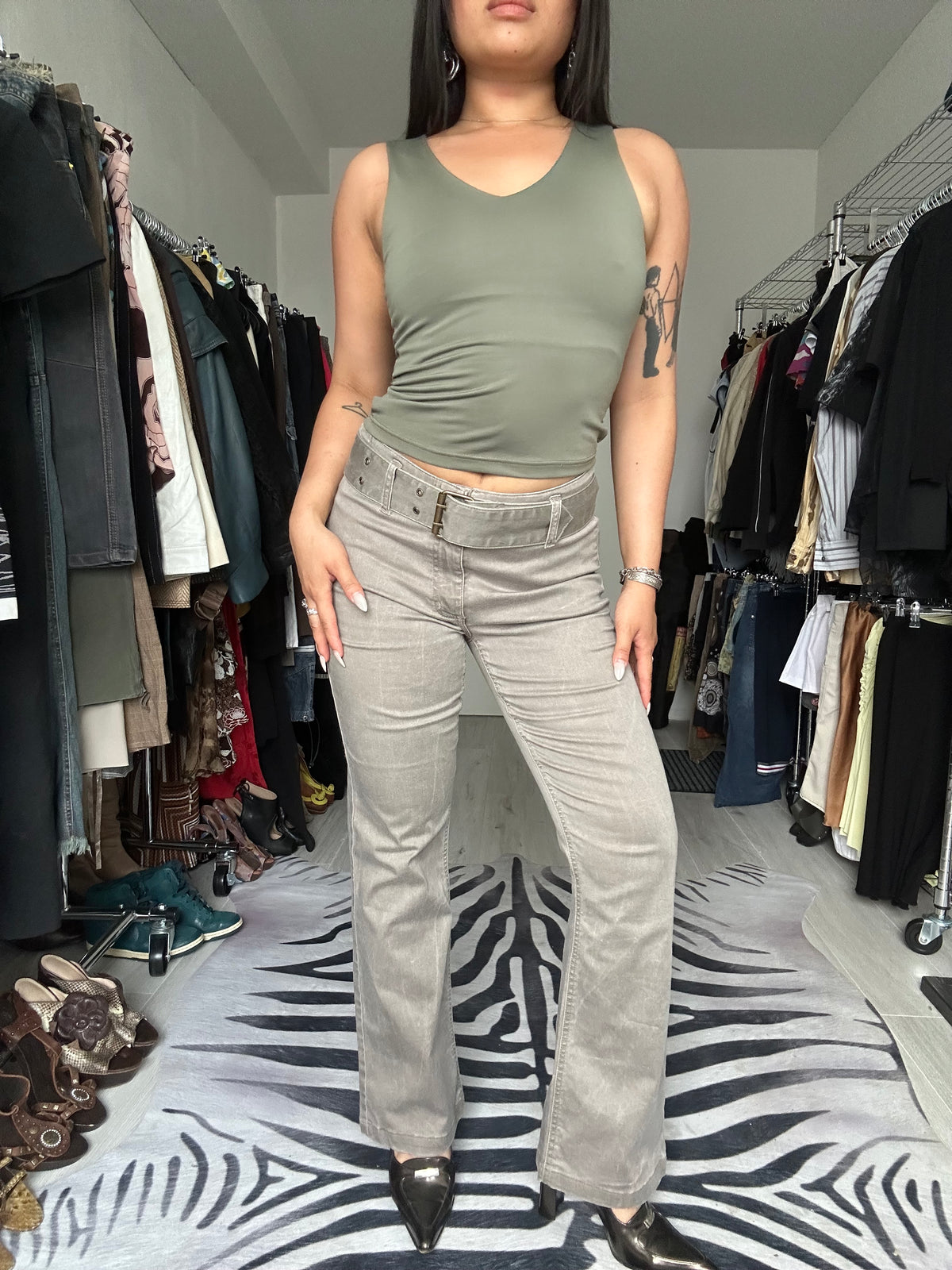 Pants with belt included