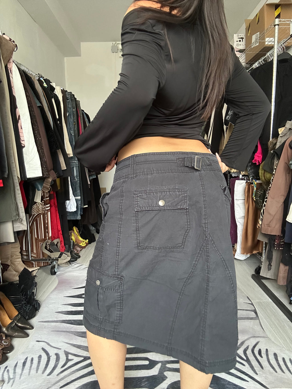 Cargo midi skirt