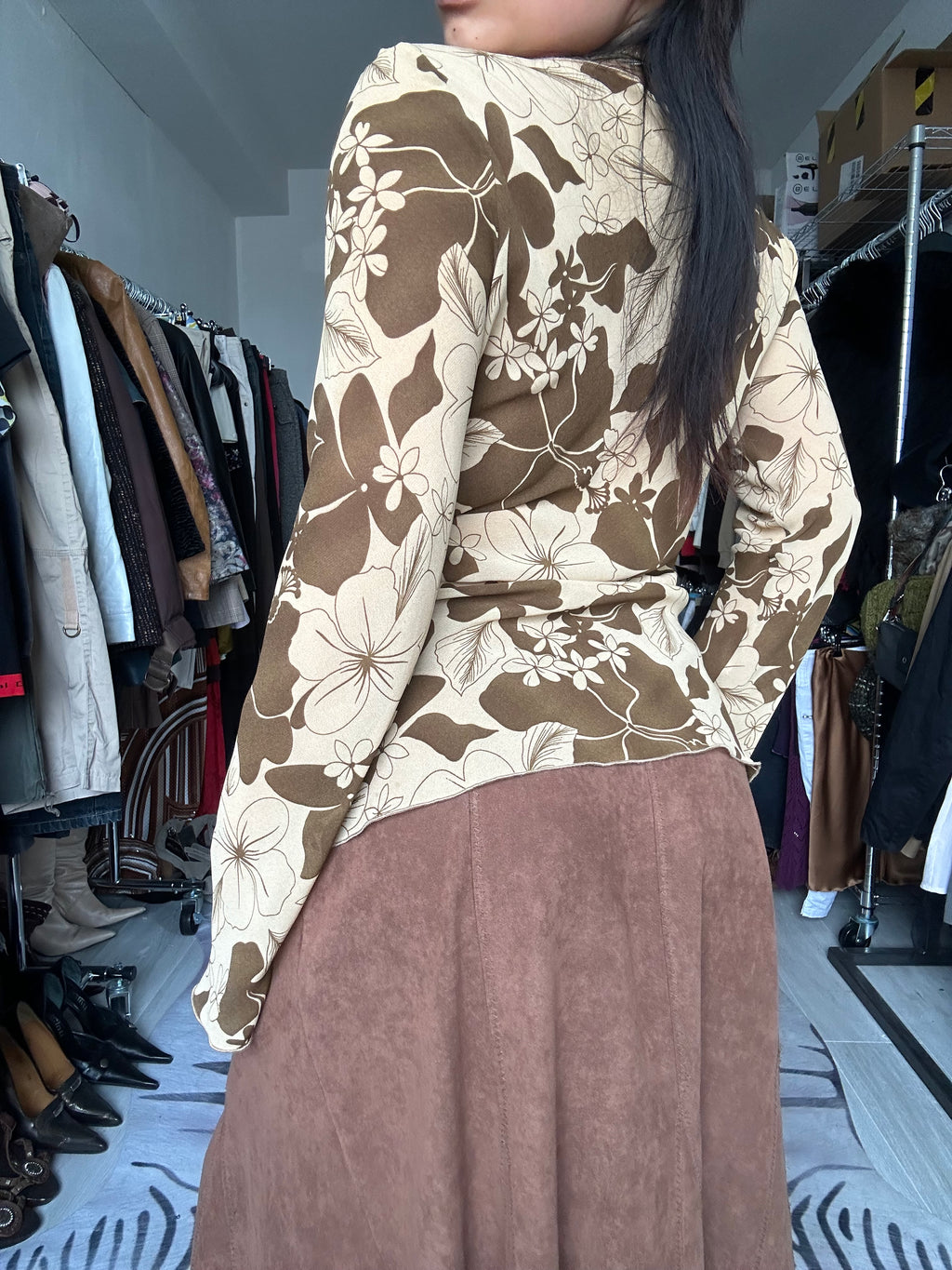Blouse with floral prints