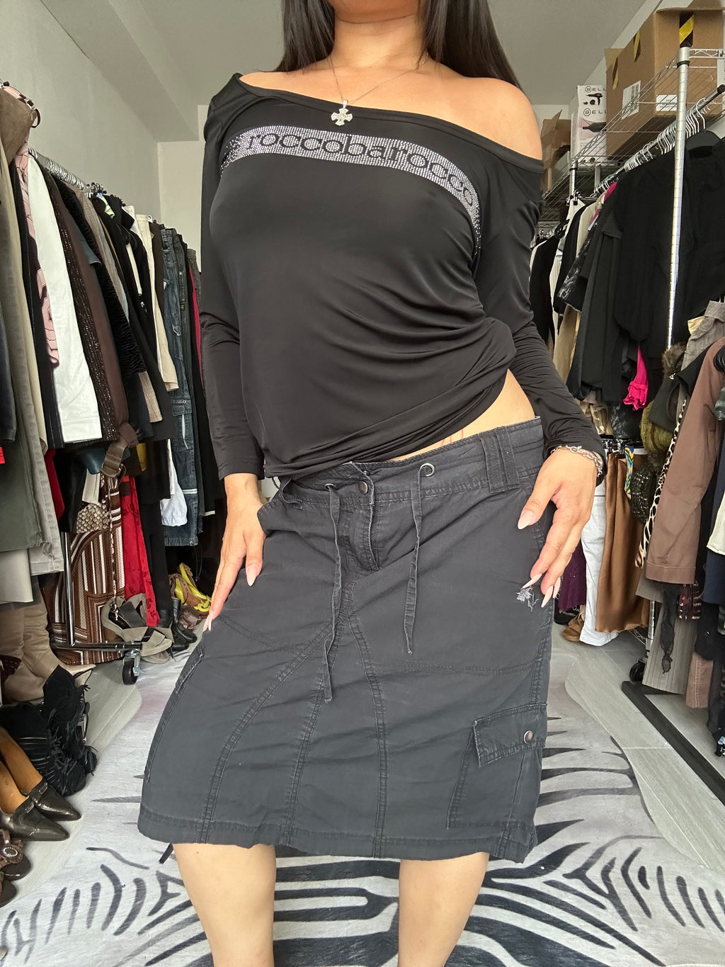 Cargo midi skirt