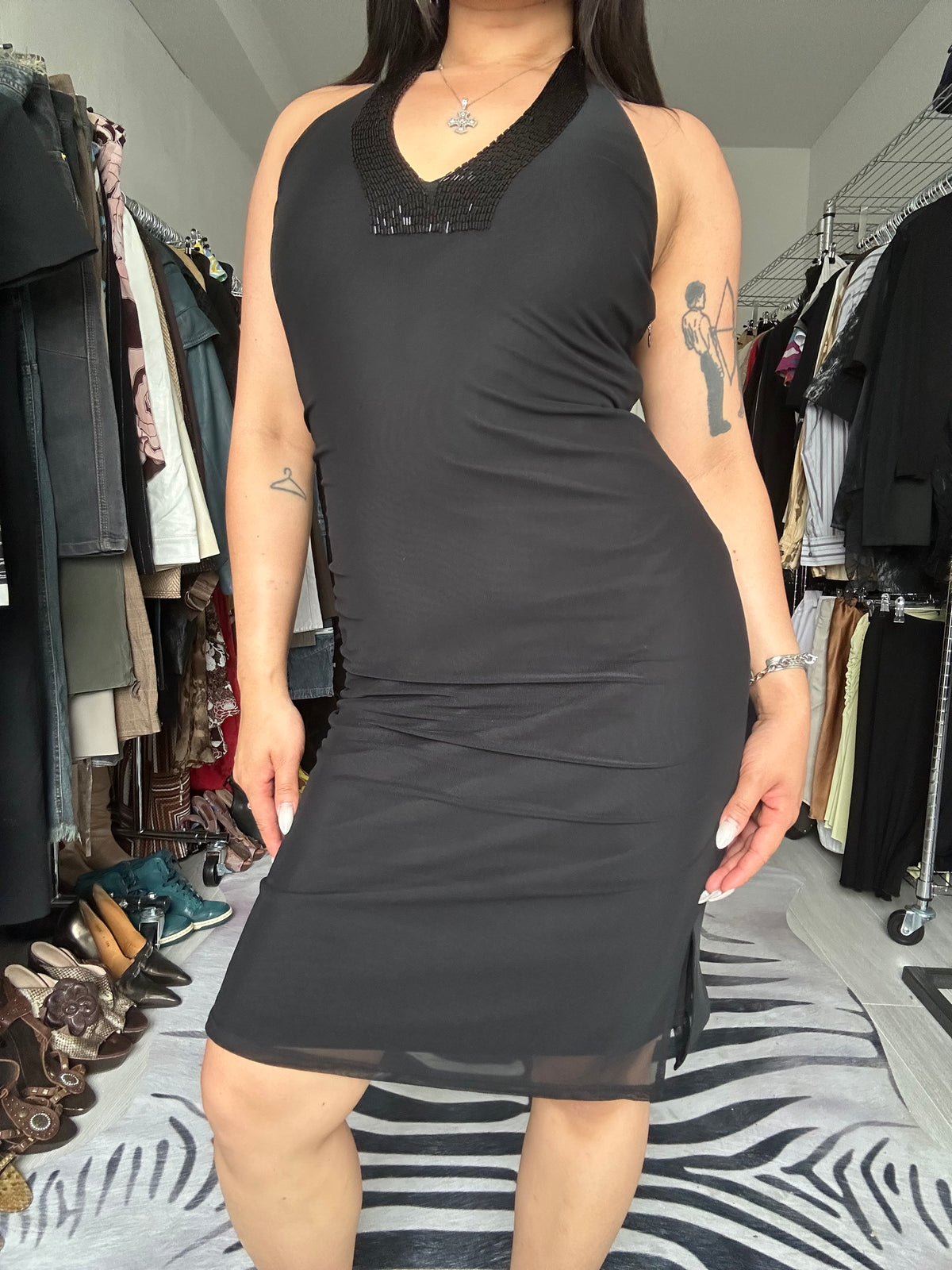 Motivi sequin midi dress
