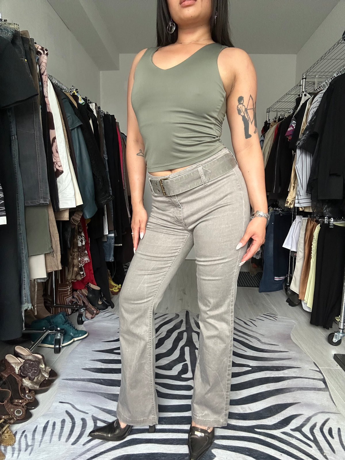 Pants with belt included