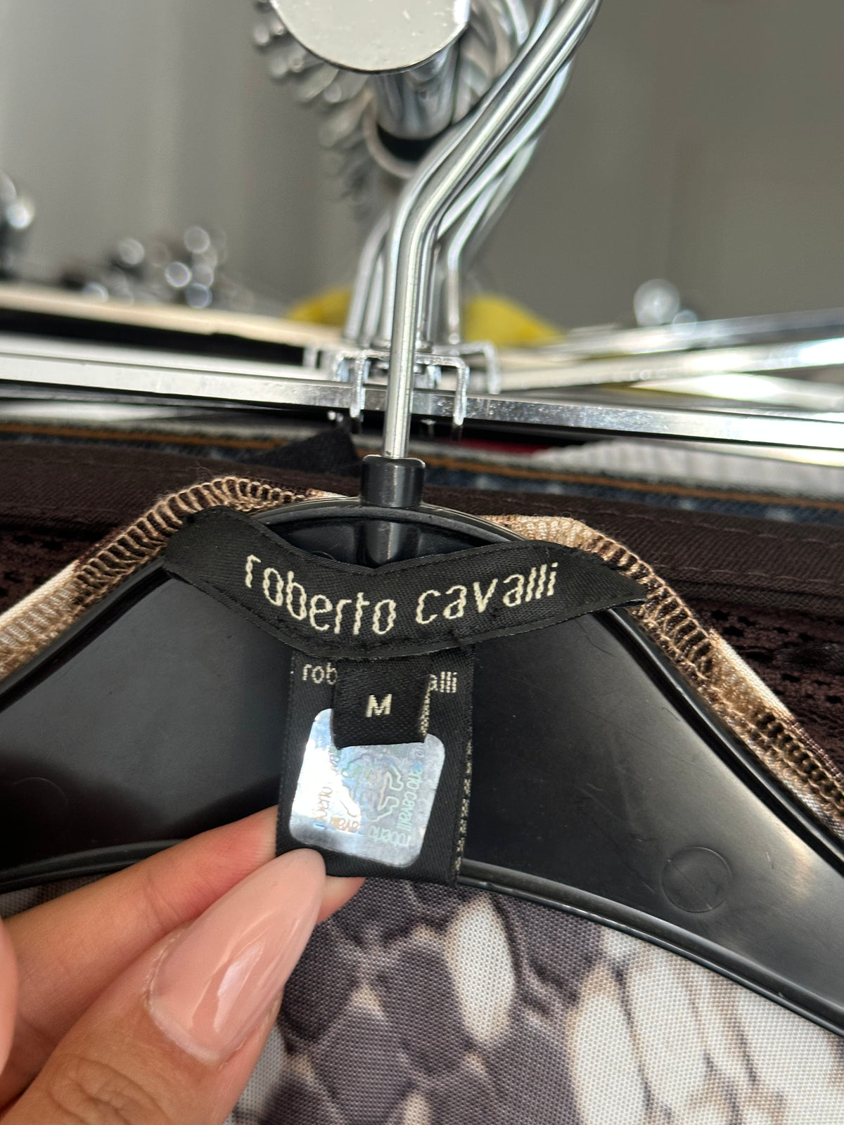 Vintage Roberto Cavalli midi dress with animal print
