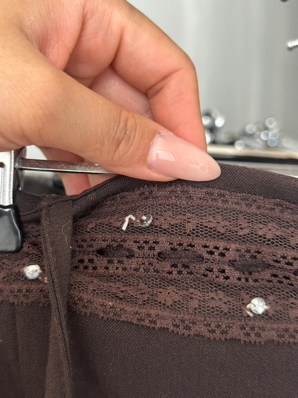 Midi dress with paillettes and laces