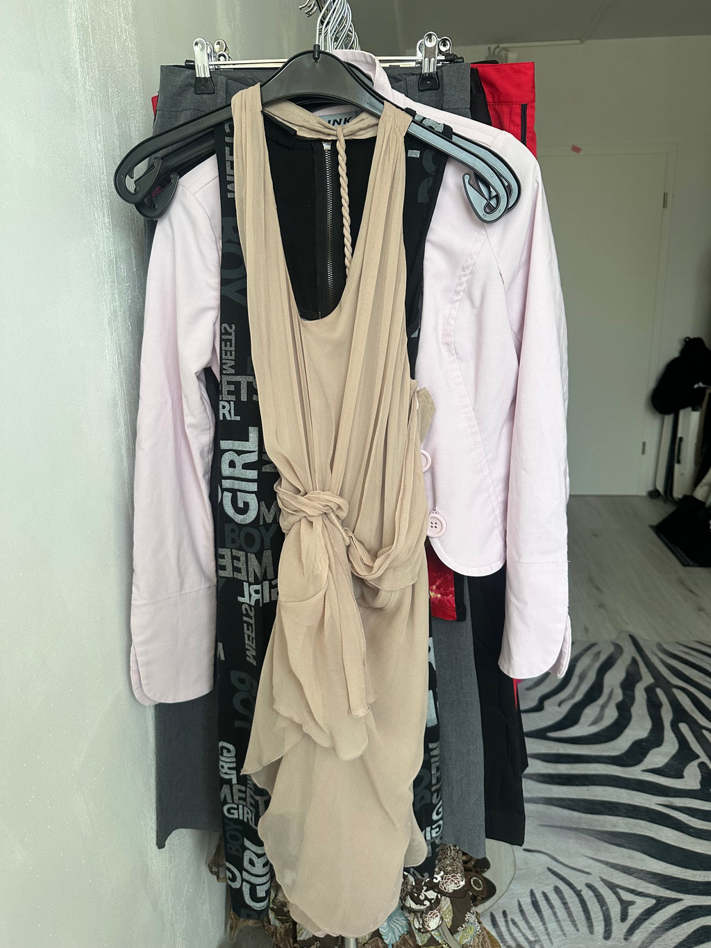 Silk neckholder midi dress