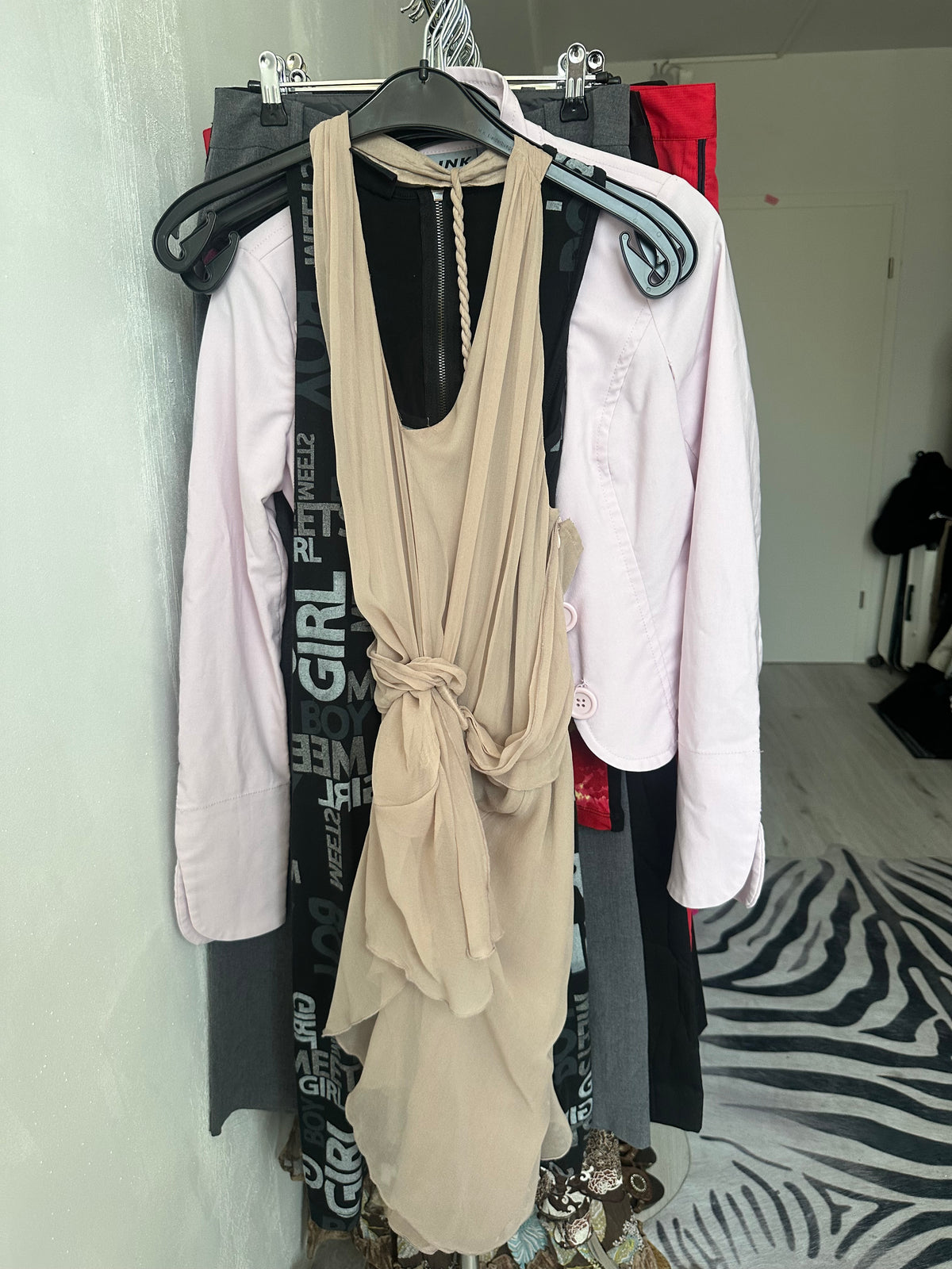 Silk neckholder midi dress