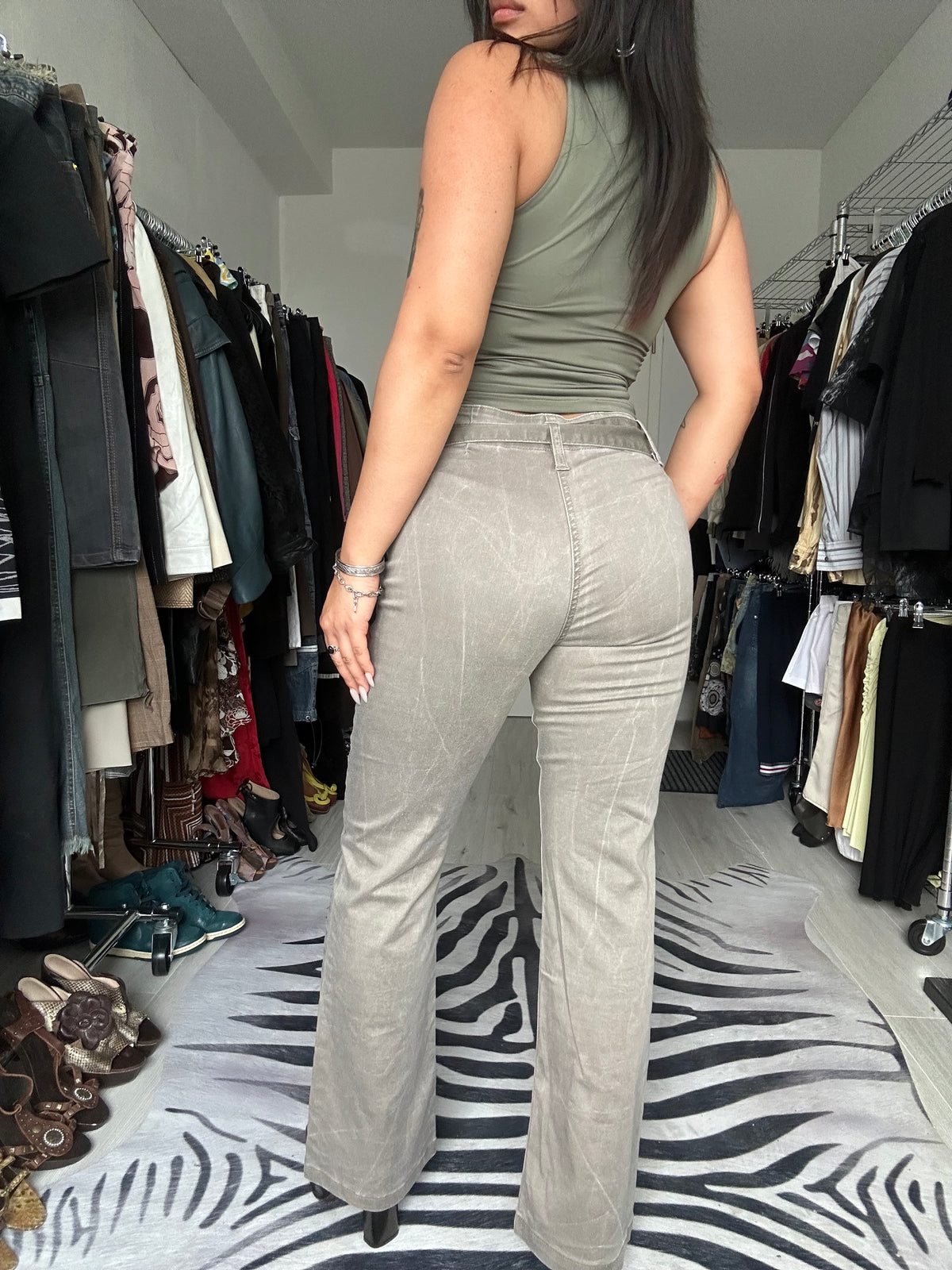 Pants with belt included