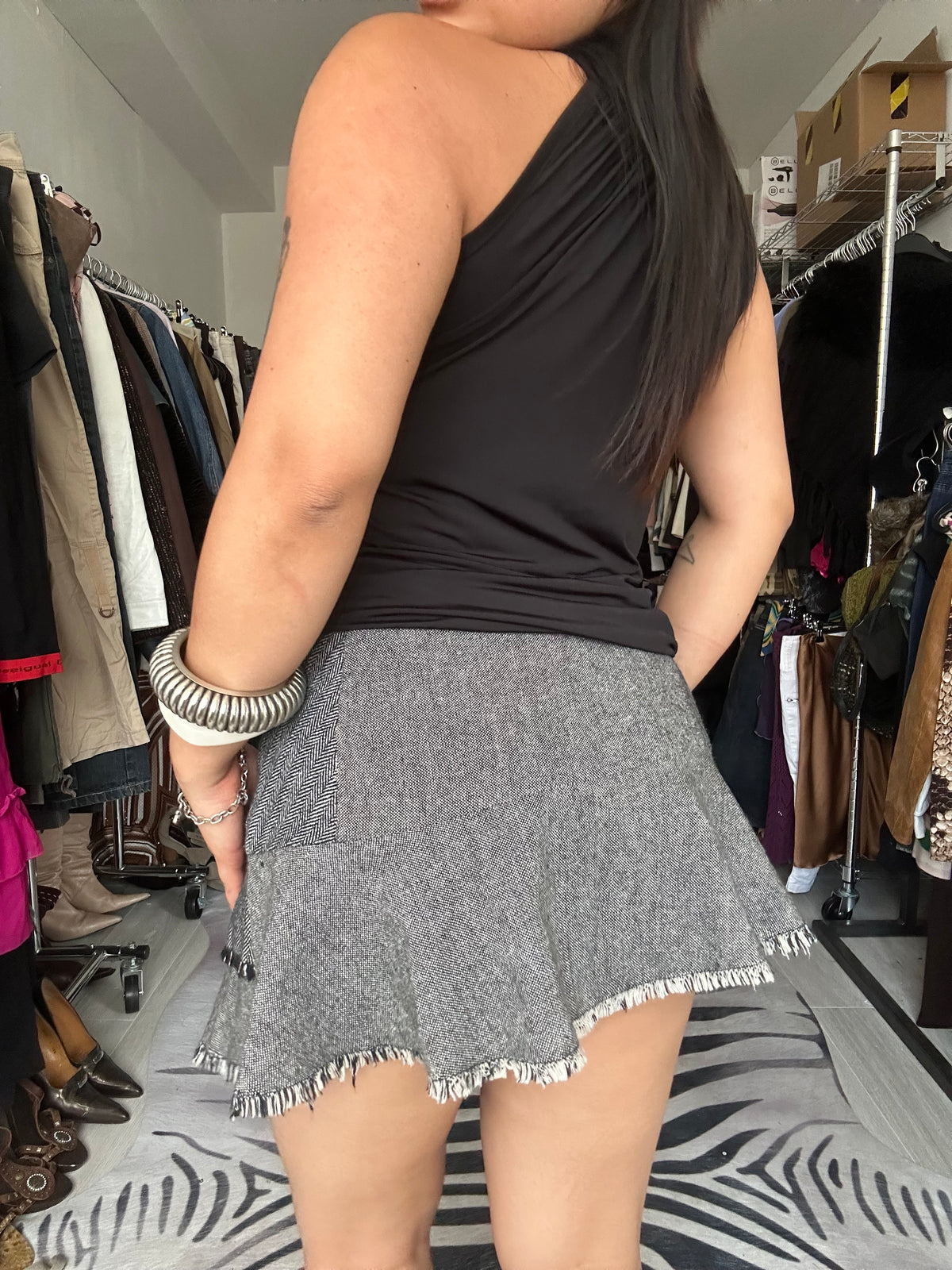 Mini wool skirt