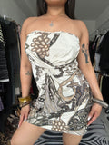 Mini tube dress with prints