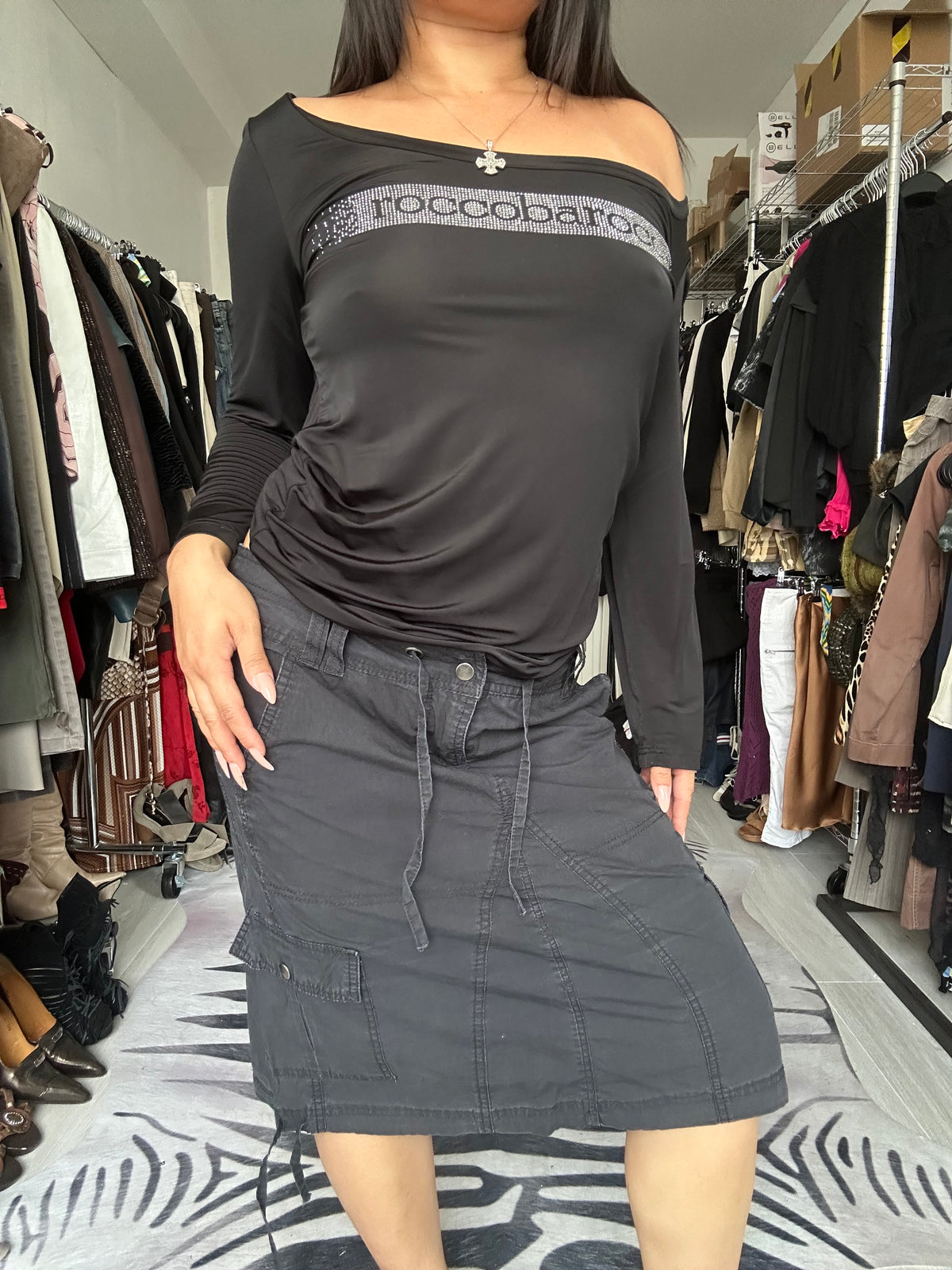 Cargo midi skirt