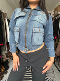 Denim jacket with zipper