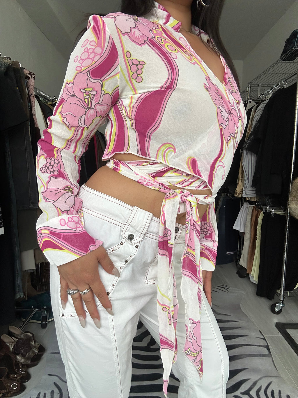 Blouse with floral prints