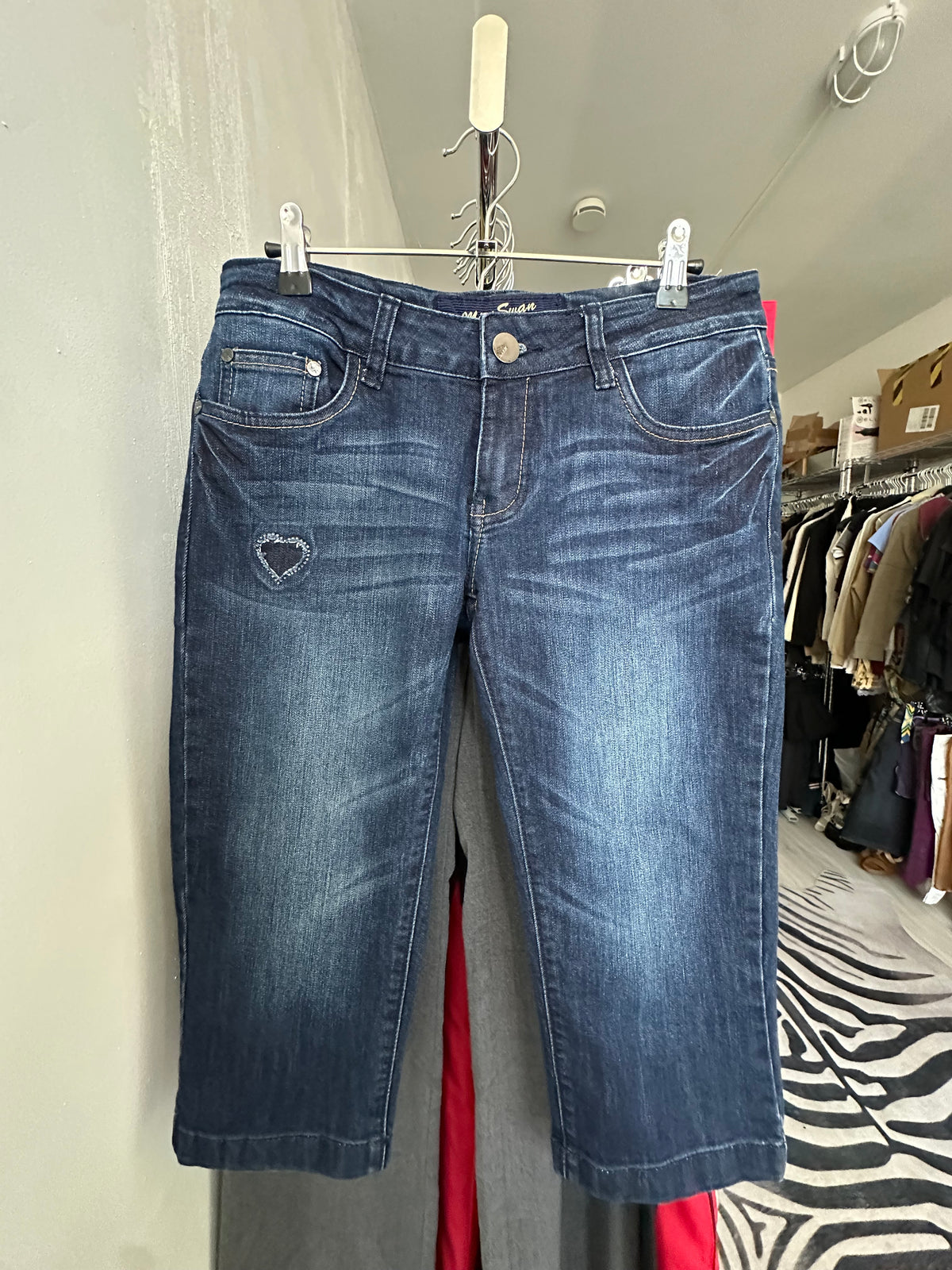 Denim capri shorts