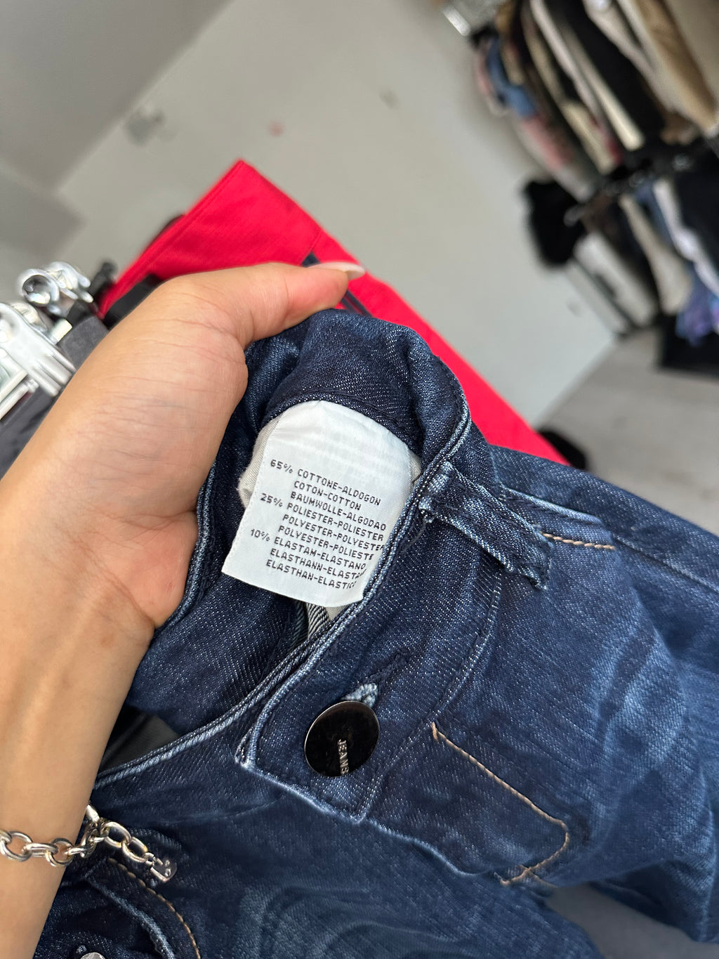 Denim capri shorts